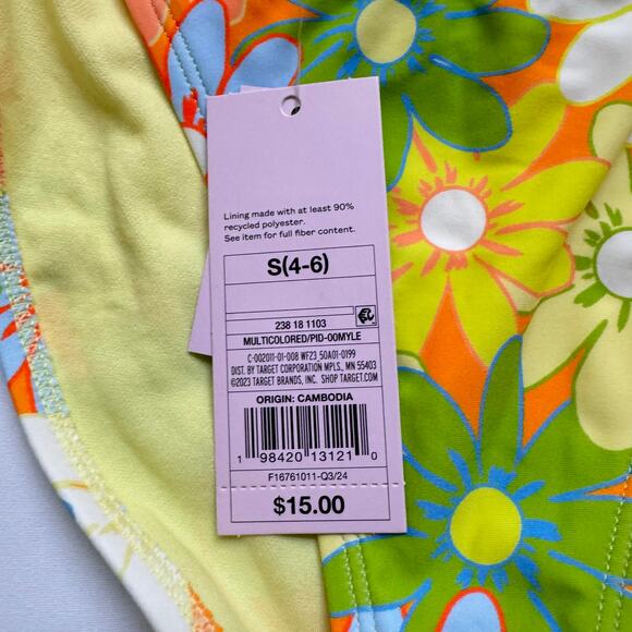 Wild Fable Women’s Floral Bikini Size S Size M Cheeky Bottom Bandeau Top NEW - Picture 6 of 14